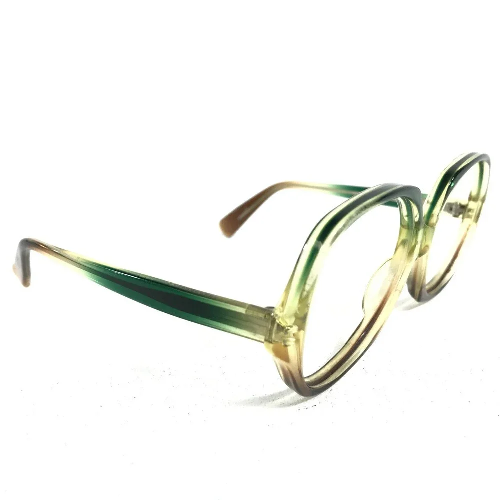 Rodenstock J 202 Eyeglasses Frames Brown Green Round Clear Thick Rim 54-16-130